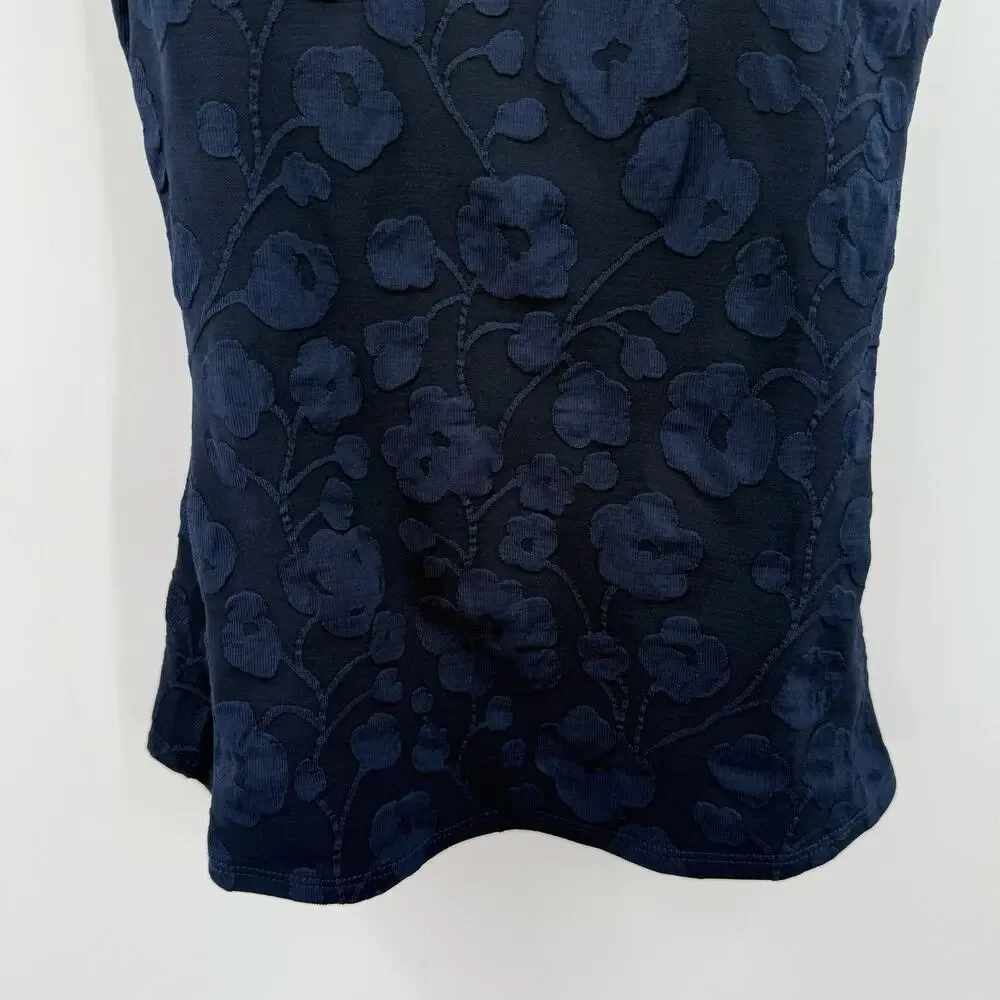 ROBIN PICCONE Tankini SZ Extra Small NEW Swim Navy Jacquard Texture Floral NWOT